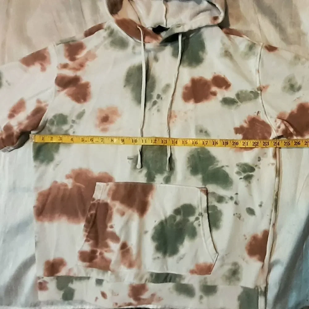 No Boundaries Men's Short Sleeve Hoodie Sweatshirt Size XL White with Green & Br - Picture 5 of 5